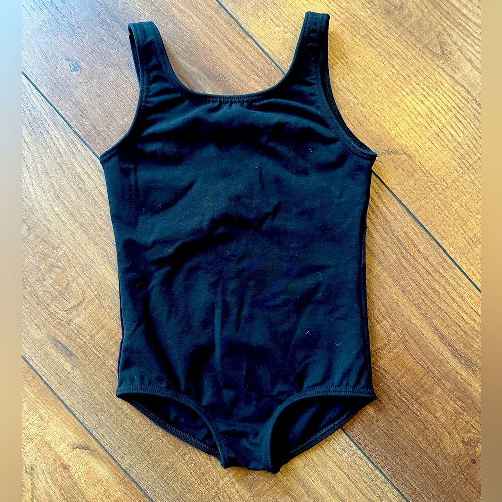 Girls basic black dance leotard
